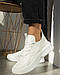 Кросівки жіночі шкіряні бежеві білі на товстій підошві платформі від виробника, фото 4