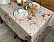 Скатерть тефлоновая хлопковая прямоугольная или квадратная коралловые цветы серо бежевая - фото 2 - id-p1834213827