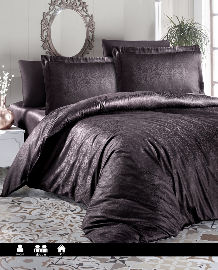 Постільна білизна First Choice Jacquard Satin Dark Eeries - Athena Brown