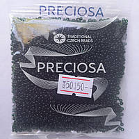 Бисер чешский Preciosa прозрачный темно-зеленый 50г 10/0 50150
