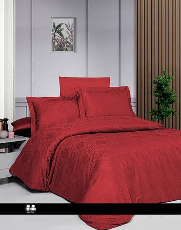 Постільна білизна First Choice Jacquard Satin Dark Eeries - Vladya Red, фото 1