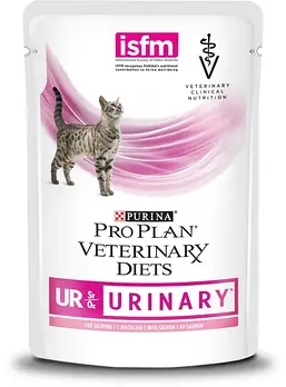 Вологий лікувальний корм для котів при сечокам'яній хворобі Purina Pro Plan Veterinary UR Urinary шматочки в підливці з лосем 85 г