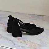 Замшеві босоніжки на маленькому підборі, фото 2