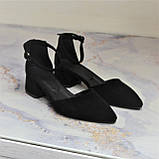 Замшеві босоніжки на маленькому підборі, фото 3