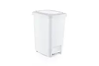 Педальное ведро Slim 15 л Dunya Белое для утилизации мусора для домашнего использования