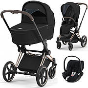 Cybex Priam 4.0 коляска 3 в 1 Sepia Black шасі Rosegold