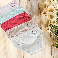 Трусики жіночі бавовняні батальні однотонні світлі 5 шт Розміри 3XL