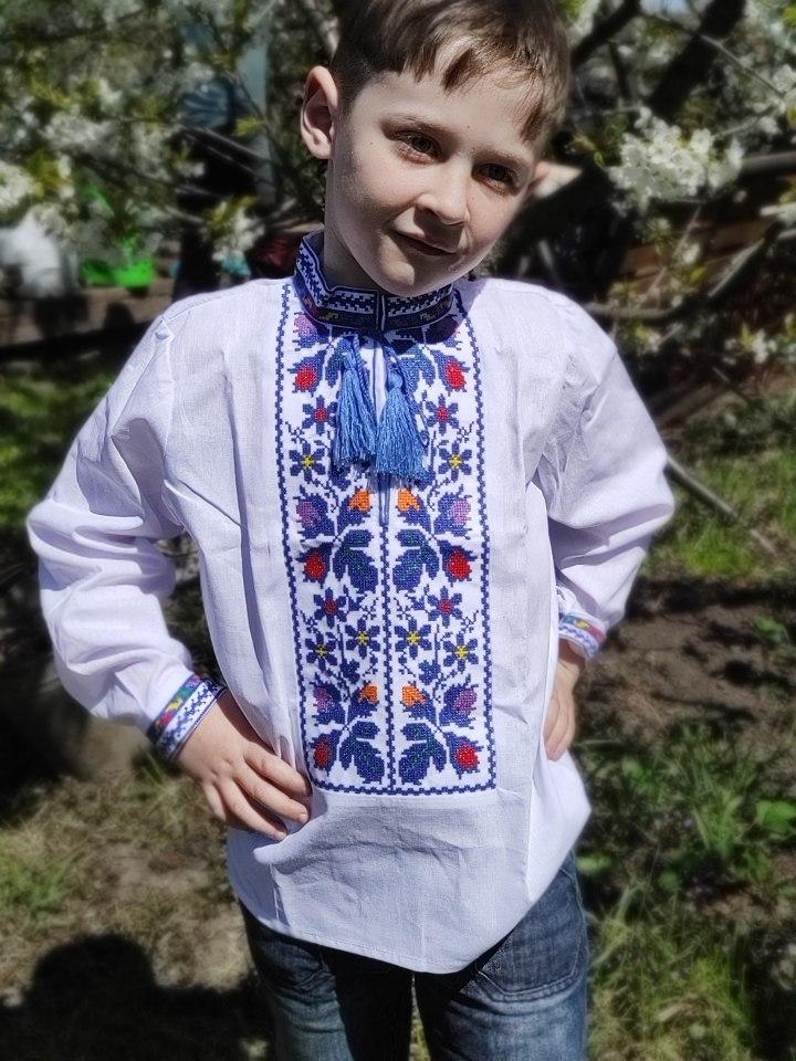 Вишиванка на хлопчика "Лісова пісня на бязі, від 5 до 12 років, фото 1