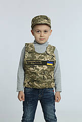 Бронежилет дитячий ігровий  Збройні Сили України з кепкою-мазепинкою на 5-7 років, унісекс