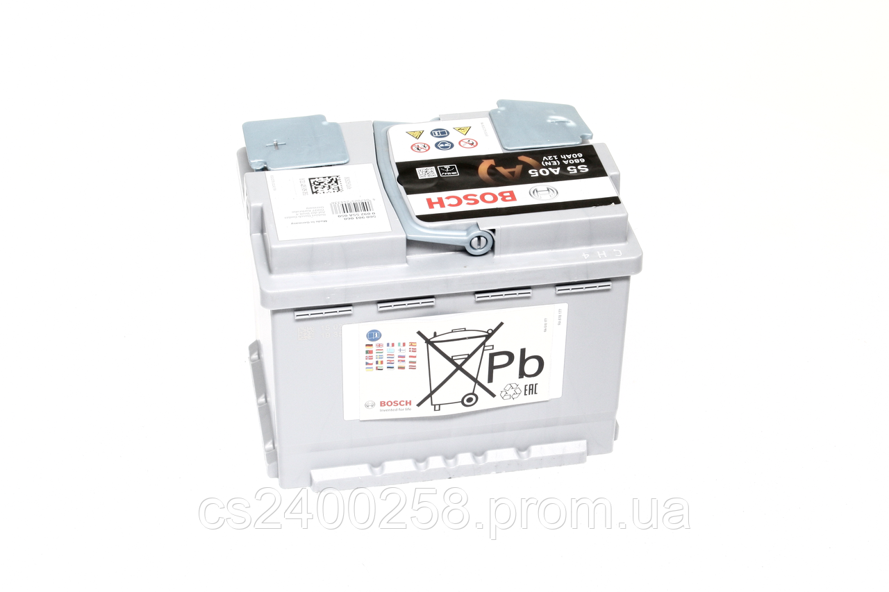 Аккумулятор 60Ah-12v BOSCH AGM (S5A05) (242х175х190),R,EN680 0092S5A050 ...