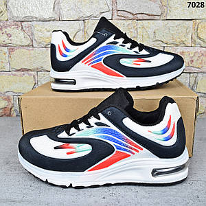 Кросівки підліткові для хлопчика Paliament, текстильні кросівки Чорні з білим 41