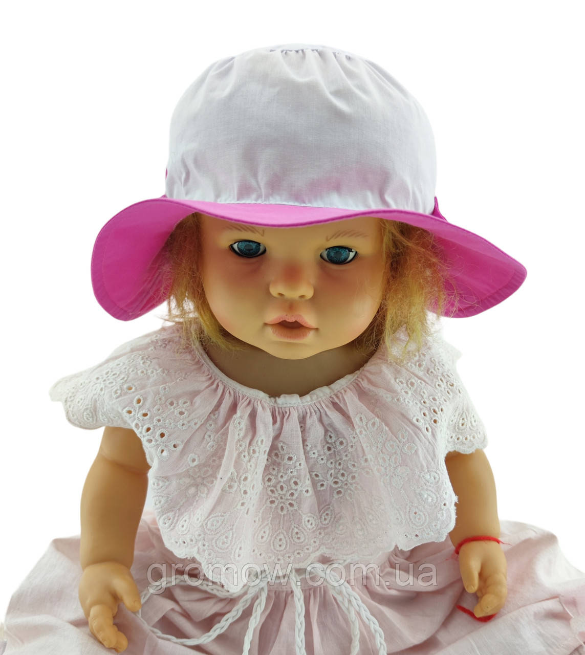 Панама дитяча 48, 50, 52, 54 розмір бавовна для дівчинки панамка головні убори малиновий (ПД271), фото 1