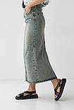 Довга джинсова спідниця-котон вінтаж, фото 6