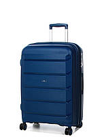 Французский чемодан Средний из полипропилена на 4-х колесах "AIRTEX " 646 M синий