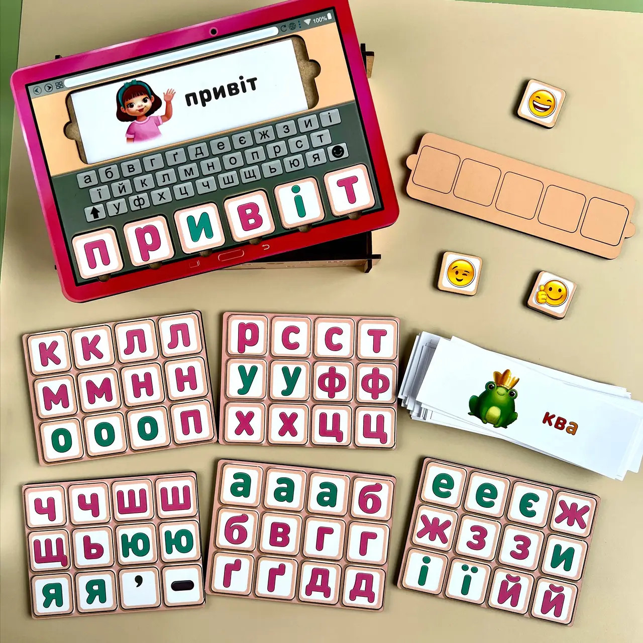 Пазл Планшет для дівчаток "Збери слово за картинкою" українською мовою, Ань-янь, 16 х 23 х 5 см, ПСД199-УКР, фото 1