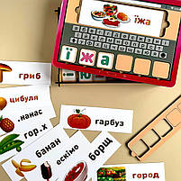 Пазл Планшет для дівчаток "Збери слово за картинкою" українською мовою, Ань-янь, 16 х 23 х 5 см, ПСД199-УКР, фото 2