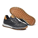 Якісні чоловічі кросівки Reebok з натуральної шкіри model-210, чорні, фото 5