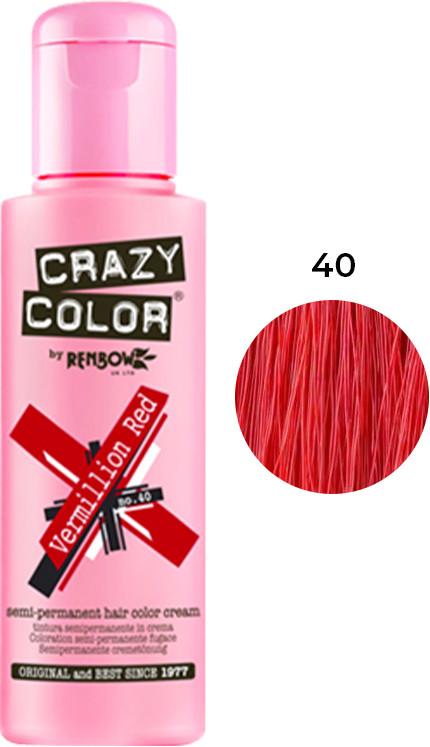 Тінт-фарба для волосся №40 Насичений чорно-червоний 100 мл,CRAZY COLOR