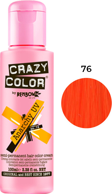 Тінт-фарба для волосся №76 світиться ультрафіолет, 100мл CRAZY COLOR