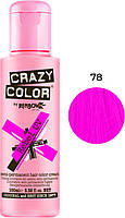 Тинт-краска для волос №78 светящийся розовое безумие ультрафиолет Crazy Color, 100 мл