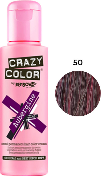 Тінт-фарба для волосся №50 баклажан, 100мл CRAZY COLOR