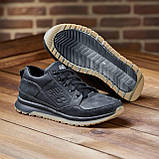 Якісні чоловічі кросівки New Balance з натуральної шкіри model-95ч, чорні, фото 5