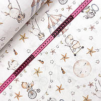 Польська бязь "Циркові звірята з блакитним шатром", фото 3