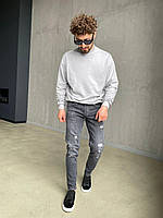 Мужские базовые джинсы (черные) #8097 молодежные удобные без принтов и потертостей повседневные для парней