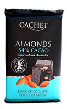Шоколад Cachet (Кашет) Dark Чорний 54% Какао з Мигдалем Almonds 300 г Бельгія (5 шт./1 уп)