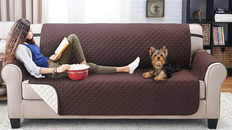 Накидка на диван стеганное покрывало для дивана couch coat двухстороннее защитное покрывало - фото 5 - id-p1834342882