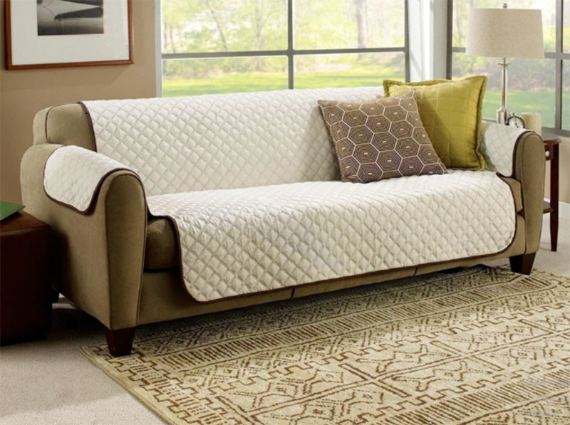 Накидка на диван стеганное покрывало для дивана couch coat двухстороннее защитное покрывало - фото 7 - id-p1834342882