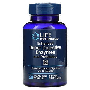 Суміш ферментів та пробіотиків, Life Extension Digestive Enzymes and Probiotics 60 вегетаріанських капсул