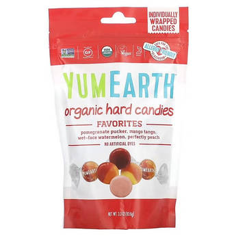 Фруктові льодяники, YumEarth Organic Hard Candies 93.6 g