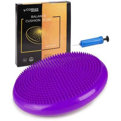 Балансувальна подушка-диск Cornix 33 см (сенсомоторна) масажна XR-0056 Violet, фото 2