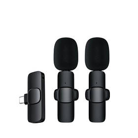 Мікрофон бездротовий подвійний Type-C 2.4 ГГц 10 м Recordio GAW-920 Type-C