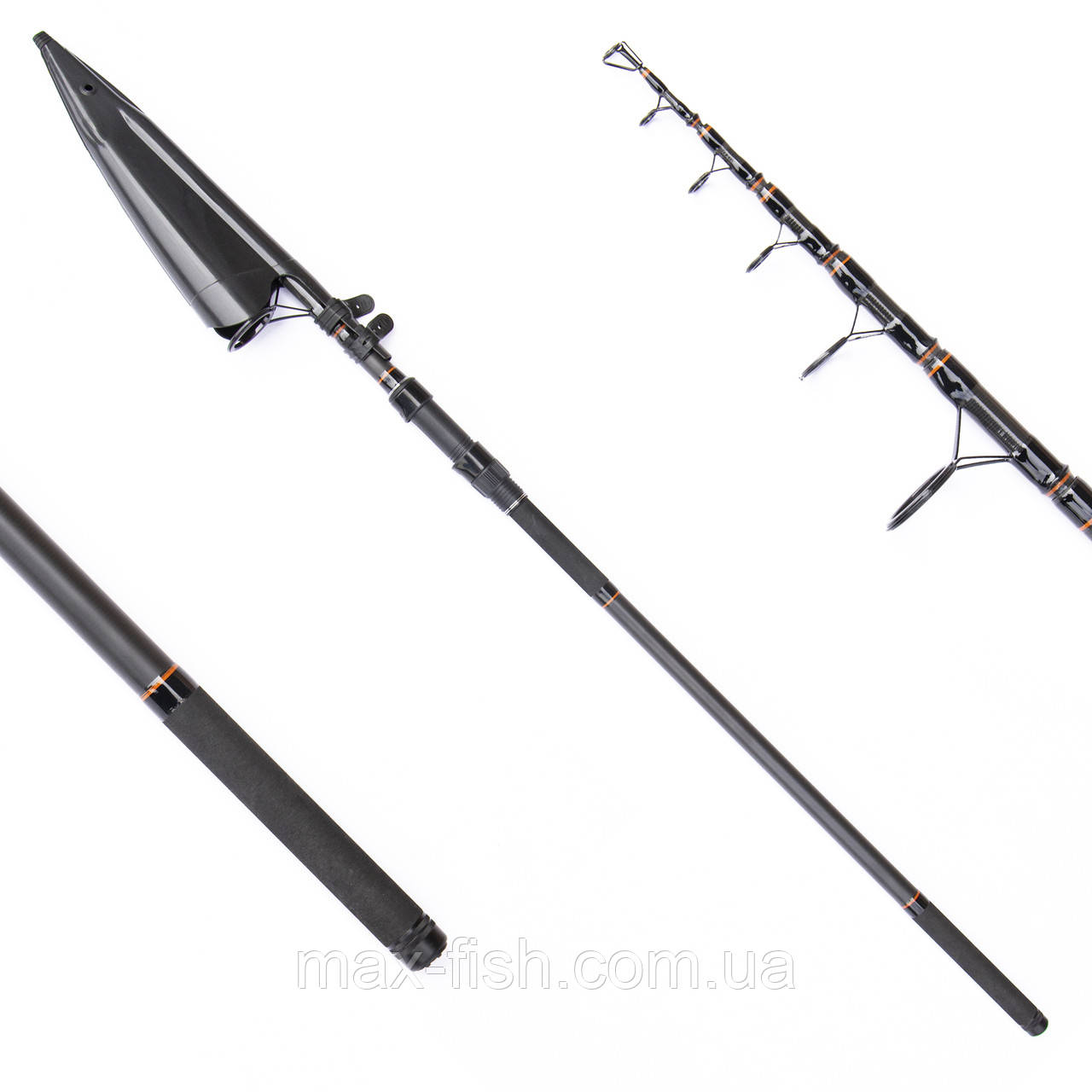 Карпове вудлище Feima Obsidian Carp Carbon IM8 TELE 3.90м 3.5lb телескопічне вудлище, фото 1