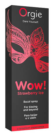Спрей для збудження з охолоджуючим ефектом Wow! Strawberry Ice Bucal Spray, фото 1