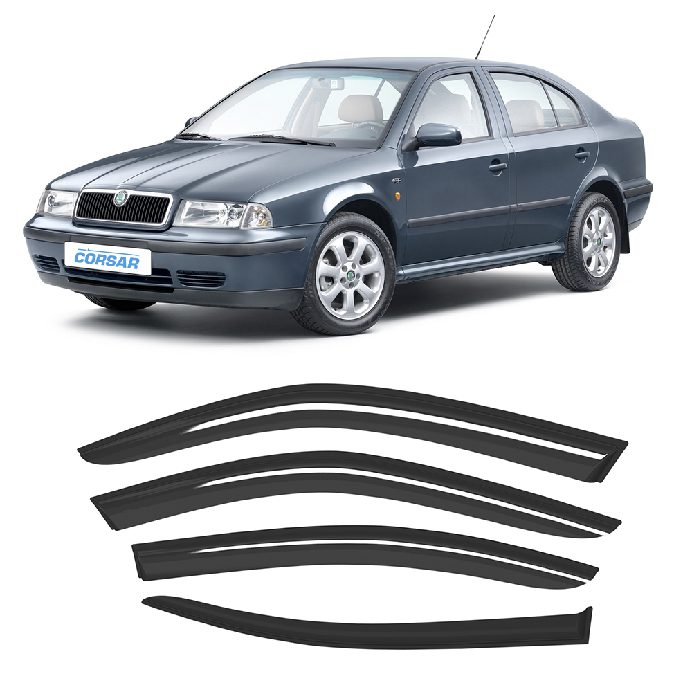 Дефлектори вікон вітровики Skoda Octavia (A4) Tour Liftback 1997-2011 Скотч 3M Voron Glass