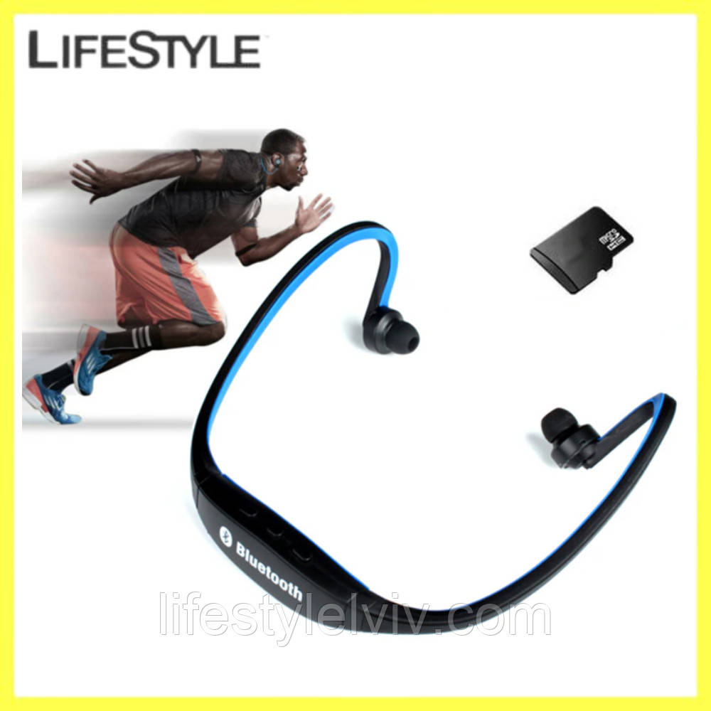 Вакуумні, бездротові навушники Bluetooth Sport / Спортивні навушники з плеєром / Навушники для фітнесу
