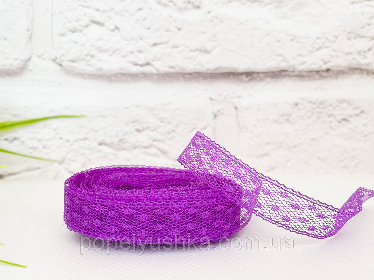 Мереживо -сітка 1,6 см фіолетове, фото 1