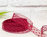 Мереживо -сітка 1,6 см бордове, фото 2
