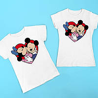 Парные футболки с принтом "Микки и Минни Маусы в сердце" Push IT
