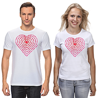 Парные футболки с принтом "Сердце-валентинка Я тебя люблю" Push IT