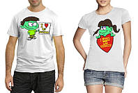 Парные футболки с принтом "I love my boyfriend. I love my girlfriend" Push IT