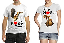 Парні футболки з принтом "Ледниковий період: Білки" Push IT