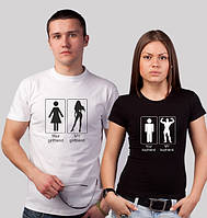 Парные футболки с принтом "Парень и Девушка" Push IT
