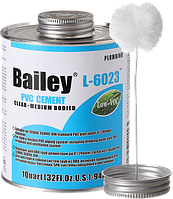 Клей Bailey L-6023, для ПВХ труб, прозрачный, 118 мл. Клей для аквариумных фитингов