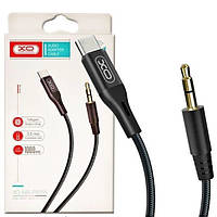 Аудио кабель Type-C to AUX mini jack 3.5 XO NB-R155B Black 1м