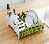 Складной органайзер для посуды Compact Dish Rack настольная сушилка для посуды из пластика