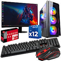 Игровой компьютер ПК ZEVS PC11930U + Монитор 21.5" Intel Xeon 12 ПОТОКОВ 6 ЯДЕР + RX470 4GB + 16GB